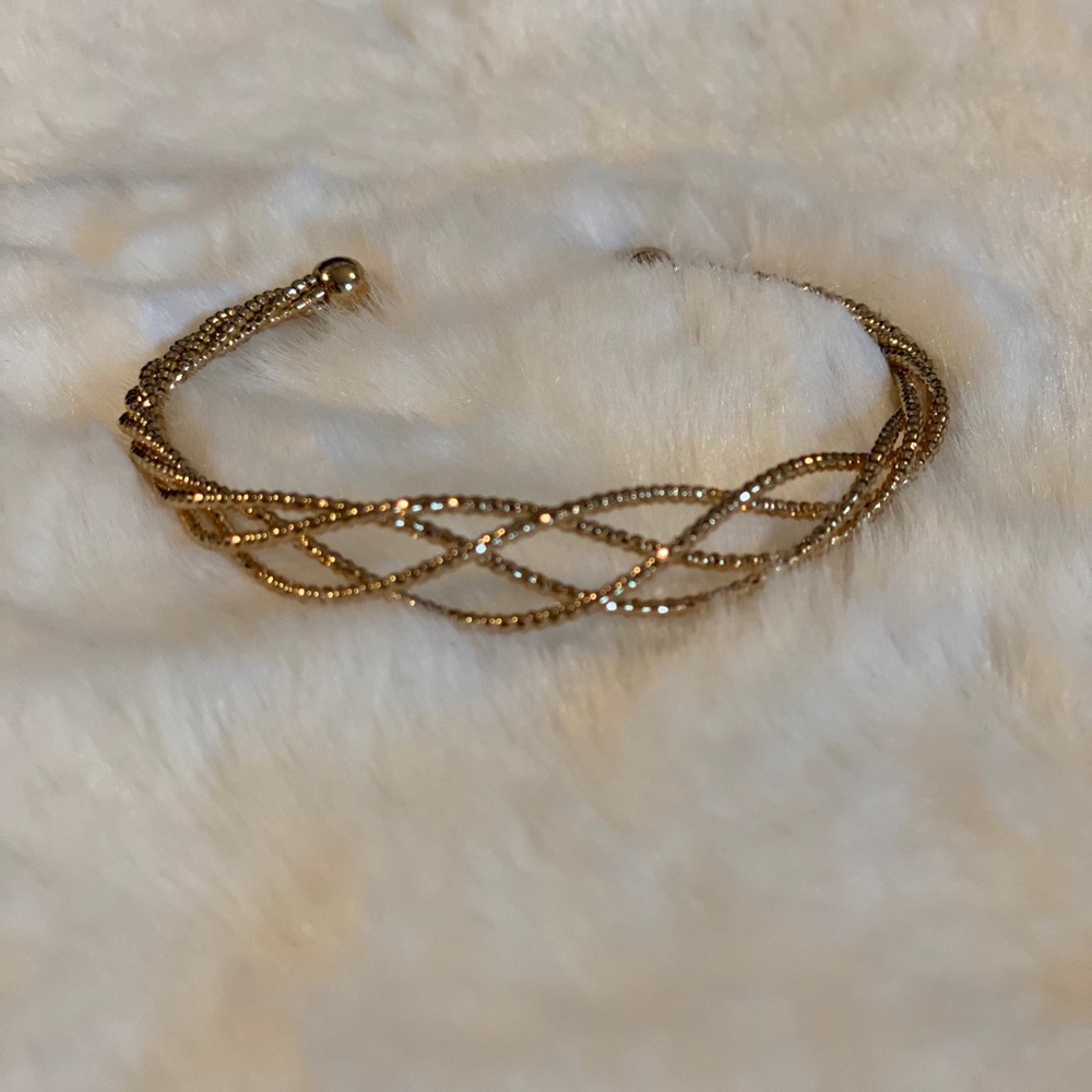Gold Spiral Cuff Bracelet
